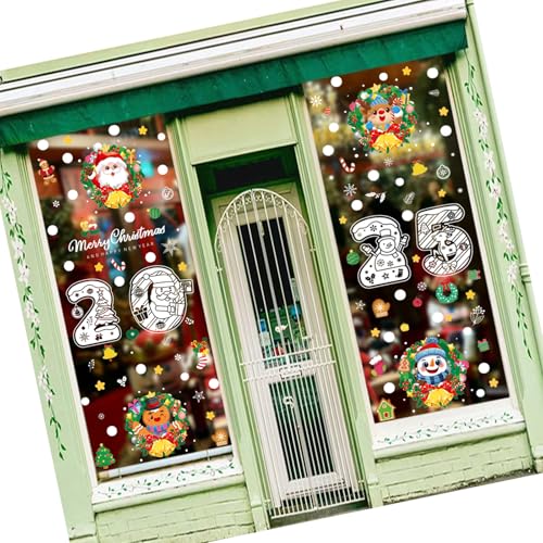 Fensterdekoration mit Weihnachtsmotiv 2025, statische Haftung, stilvoller Glasaufkleber, einfach zu bedienen, Aufkleber für Festival-Dekoration, abnehmbare Fensterfolien Fensterdekoration mit Weihnachtsmotiv 2025, statische Haftung, stilvoller Glasaufkleber, einfach zu bedienen, Aufkleber für Festival-Dekoration, abnehmbare Fensterfolien von LAIOUSN