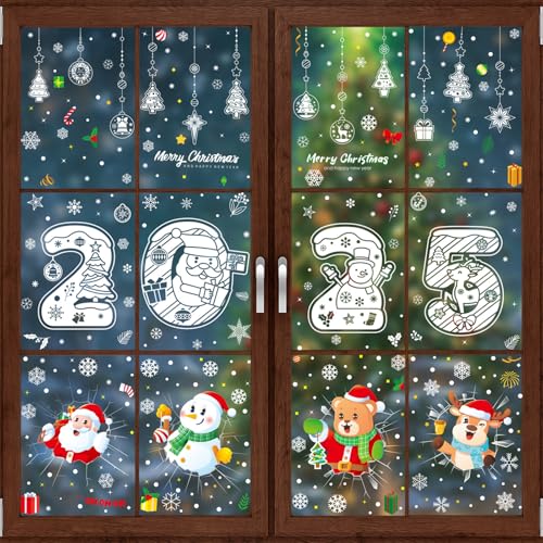 Fensterdekoration mit Weihnachtsmotiv 2025, statische Haftung, stilvoller Glasaufkleber, einfach zu bedienen, Aufkleber für Festival-Dekoration, abnehmbare Fensterfolien Fensterdekoration mit Weihnachtsmotiv 2025, statische Haftung, stilvoller Glasaufkleber, einfach zu bedienen, Aufkleber für Festival-Dekoration, abnehmbare Fensterfolien von LAIOUSN