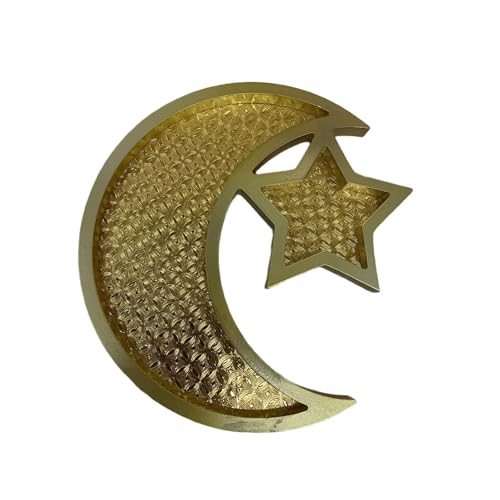 Festival Holztablett Mond und Stern Servierplatte für Eid Holiday Tischdekoration Dessertplatte Partyzubehör von LAIOUSN