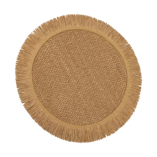 Geflochtenes Papier-Tischset mit Quastenbesatz, natürliche Textur, Tischset für Esszimmer, Dekoration, Tischset Geflochtenes Papier-Tischset mit Quastenbesatz, natürliche Textur, Tischset für Esszimmer, Dekoration, Tischset von LAIOUSN