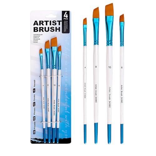 Künstlerpinsel, Nylon-Pinsel für Kinder, Erwachsene, Aquarell, Gouache, Öl, Acryl, Malerei, Gesicht und Körper, professionelle Pinsel, 4 Stück Künstlerpinsel, Nylon-Pinsel für Kinder, Erwachsene, Aquarell, Gouache, Öl, Acryl, Malerei, Gesicht und Körper, professionelle Pinsel, 4 Stück von LAIOUSN