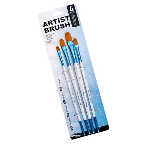Künstlerpinsel, Nylon-Pinsel für Kinder, Erwachsene, Aquarell, Gouache, Öl, Acryl, Malerei, Gesicht und Körper, professionelle Pinsel, 4 Stück Künstlerpinsel, Nylon-Pinsel für Kinder, Erwachsene, Aquarell, Gouache, Öl, Acryl, Malerei, Gesicht und Körper, professionelle Pinsel, 4 Stück von LAIOUSN