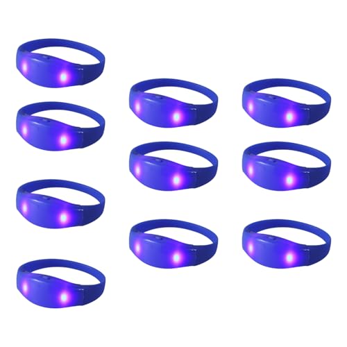 LAIOUSN 10 x Stimmaktivierte Armbänder für Geburtstage und Raves, blinkende Armbänder, Partyzubehör, leuchtende Armbänder von LAIOUSN