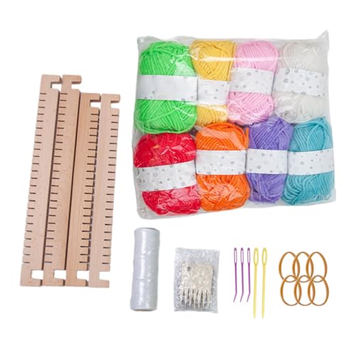 LAIOUSN 3 in 1 Weben Loomed Kits Holz Handstrickmaschine Weben Spielzeug Praktischer Rahmen Gewebt für Schals Tapisserie von LAIOUSN