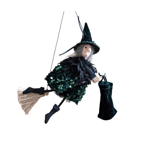 LAIOUSN Benutzerfreundliches Flanell-Hexenhut und Besen-Dekor-Set für Halloween-Partys in grünem Grundstückskostüm LAIOUSN Benutzerfreundliches Flanell-Hexenhut und Besen-Dekor-Set für Halloween-Partys in grünem Grundstückskostüm von LAIOUSN