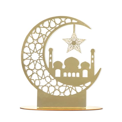 LAIOUSN Eid-Festivaldekoration, Mondform, Acryl, Schreibtisch-Ornamente, Nahöstlicher Mond, Festival-Zubehör für Party, Nahöstliches Zuhause von LAIOUSN