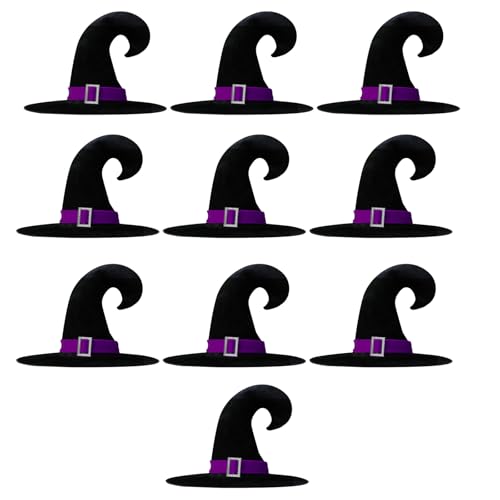 LAIOUSN Hexenhut-Set für Cosplay, bequem, Unisex, Zauberer-Kopfbedeckungen, Halloween-Partys, Kostümzubehör, Maskeraden, Partyhut, 10 Stück LAIOUSN Hexenhut-Set für Cosplay, bequem, Unisex, Zauberer-Kopfbedeckungen, Halloween-Partys, Kostümzubehör, Maskeraden, Partyhut, 10 Stück von LAIOUSN
