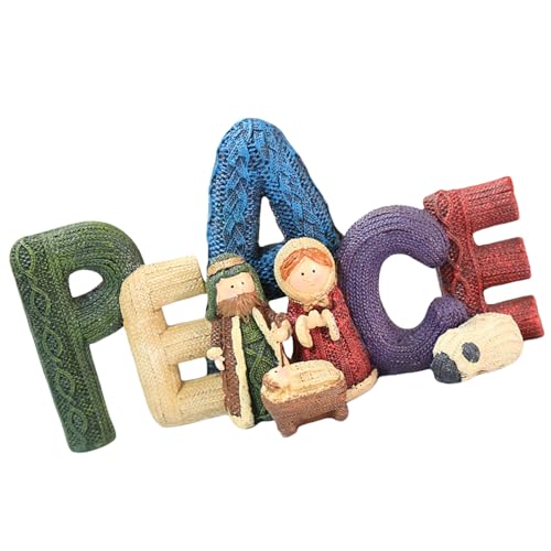 LAIOUSN Modernes Weihnachtskrippenfiguren-Set aus Kunstharz für religiöse Feiern, Heimdekoration, elegante Heilige Familie, Kunstharz-Krippen-Set von LAIOUSN