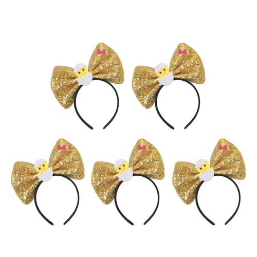 LAIOUSN Set mit 5 Pailletten-Stirnbändern, Cartoon-Schleife, Stirnbänder für Kinder, Erwachsene, Frauen, Fotografie, Festival, Kostümzubehör von LAIOUSN