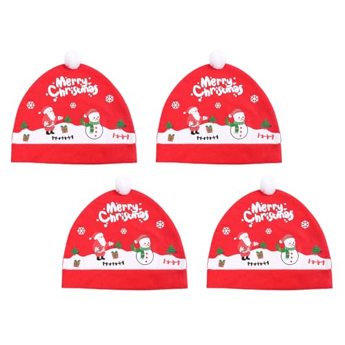 LAIOUSN Stuhlhussen mit Weihnachtsmannmütze, Stuhlbezug, Ornament, Weihnachten, Esszimmer, Party, Dekoration, Weihnachtsmannmütze, Schonbezüge, 4 Stück LAIOUSN Stuhlhussen mit Weihnachtsmannmütze, Stuhlbezug, Ornament, Weihnachten, Esszimmer, Party, Dekoration, Weihnachtsmannmütze, Schonbezüge, 4 Stück von LAIOUSN