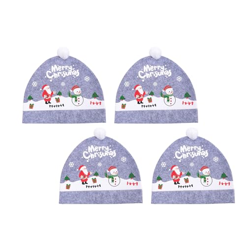 LAIOUSN Stuhlhussen mit Weihnachtsmannmütze, Stuhlbezug, Ornament, Weihnachten, Esszimmer, Party, Dekoration, Weihnachtsmannmütze, Schonbezüge, 4 Stück LAIOUSN Stuhlhussen mit Weihnachtsmannmütze, Stuhlbezug, Ornament, Weihnachten, Esszimmer, Party, Dekoration, Weihnachtsmannmütze, Schonbezüge, 4 Stück von LAIOUSN