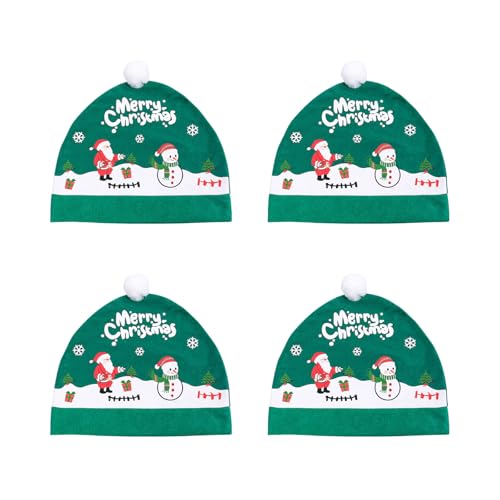 LAIOUSN Stuhlhussen mit Weihnachtsmannmütze, Stuhlbezug, Ornament, Weihnachten, Esszimmer, Party, Dekoration, Weihnachtsmannmütze, Schonbezüge, 4 Stück LAIOUSN Stuhlhussen mit Weihnachtsmannmütze, Stuhlbezug, Ornament, Weihnachten, Esszimmer, Party, Dekoration, Weihnachtsmannmütze, Schonbezüge, 4 Stück von LAIOUSN