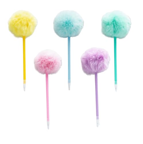 Pelz-Kugelschreiber, lustiger Schreibstift, 1,0 mm, nachfüllbar, glatt zu schreiben, für Studenten, Erwachsene, Weihnachtsbedarf, bequemer Griff, 5 Stück von LAIOUSN