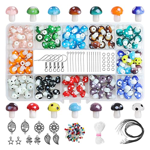 Pilz-Perlen, handgefertigt, Lampwork-Perlen, gemischte Pilz-Charm-Perlen, Abstandshalter, lose Perlen, Schmuckzubehör, Dekoration Pilz-Perlen, handgefertigt, Lampwork-Perlen, gemischte Pilz-Charm-Perlen, Abstandshalter, lose Perlen, Schmuckzubehör, Dekoration von LAIOUSN