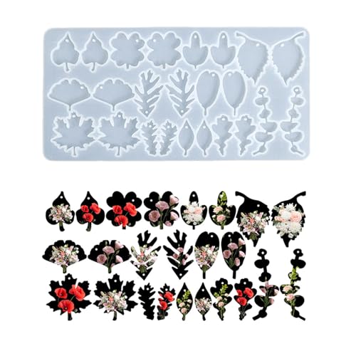 Professionelle Silikonform für Blatt-Ohrschmuck zum Basteln, einzigartige Harz-Ohrringe, Anhänger und Schlüsselanhänger-Zubehör von LAIOUSN