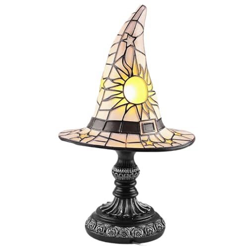 Retro-Hexenhut-Nachtlichter, Halloween-Heimdekorationen, handgefertigte Harz-Lampe, weich, geheimnisvoll, leuchtend, Kunstharz, Gothic-Party-Dekorationen von LAIOUSN
