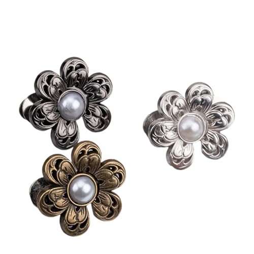 Taillenspanner mit Perlen, Blumen, für Hosen, Rock, unsichtbare Schnalle, Cincher, Knopf, Bekleidungszubehör, nicht nähend, 3 Stück von LAIOUSN