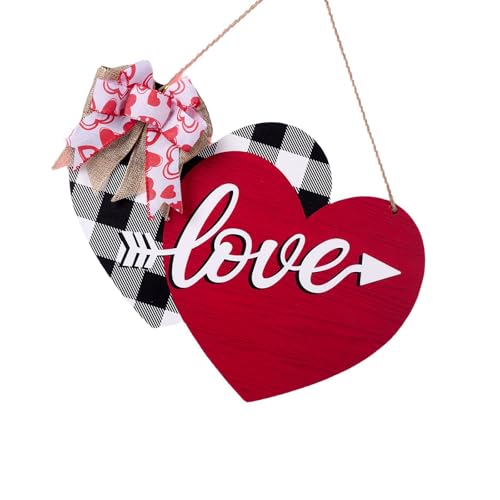 Türschild "Happy Valentines Day", 30 cm, Herz-Türschild, hängende Ornament, Valentinstag, Holz, Wanddekoration für Hochzeitstag von LAIOUSN