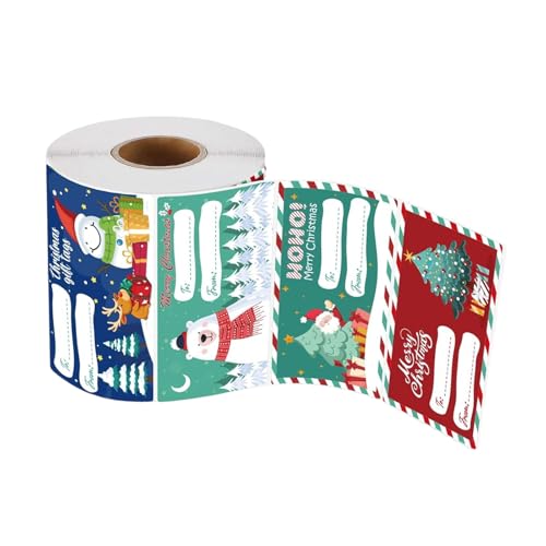 Weihnachts-Aufkleber, 500 Stück, Klebeetiketten für Taschen, Schachteln, Geschenkpapier, Namensschild, Geschenketiketten Weihnachts-Aufkleber, 500 Stück, Klebeetiketten für Taschen, Schachteln, Geschenkpapier, Namensschild, Geschenketiketten von LAIOUSN