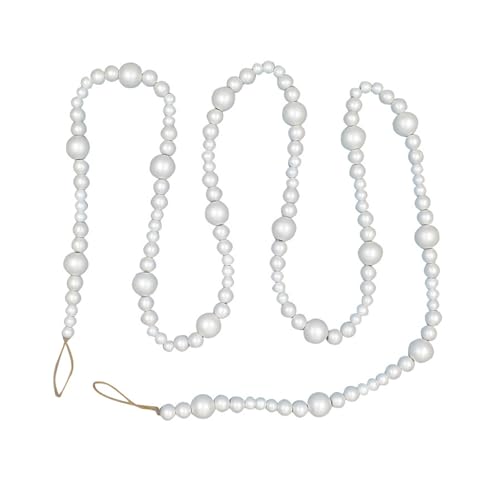 Weihnachts-Holzperlenschnur, 218,4 cm, farbige Holzperlen, glatte Oberfläche, für Schmuck und Raumdekoration, handgefertigter Perlenstrang von LAIOUSN