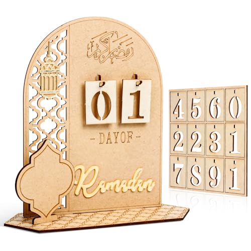 Ramadan Kalender, Eid Mubarak Kalender Dekoration Holz Kinder, DIY Eid Mubarak Adventskalender, Ramadan Deko Wohnzimmer Ramadan Geschenke für Kinder von LAISLLA