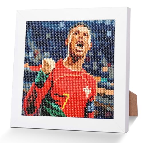 LAISU Fussball Diamond Painting mit Rahmen für Kinder ab 6 Jahre, Jugendliche und Erwachsene Anfänger, CR7 5D Diamant Malerei Bilder, 20x20cm Kleine DIY Mosaik Kunst Bastelnset für Jungen Mädchen LAISU Fussball Diamond Painting mit Rahmen für Kinder ab 6 Jahre, Jugendliche und Erwachsene Anfänger, CR7 5D Diamant Malerei Bilder, 20x20cm Kleine DIY Mosaik Kunst Bastelnset für Jungen Mädchen von LAISU
