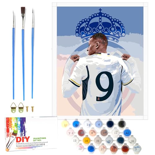 LAISU Fussball Malen Nach Zahlen für Kinder, Junior und Erwachsene Anfänger, KM9 Fußball Painting Bastelset mit Leinwand Pinseln Acrylfarben, 40x50cm Große DIY Gemälde für Jungen Mädchen ab 6 Jahre LAISU Fussball Malen Nach Zahlen für Kinder, Junior und Erwachsene Anfänger, KM9 Fußball Painting Bastelset mit Leinwand Pinseln Acrylfarben, 40x50cm Große DIY Gemälde für Jungen Mädchen ab 6 Jahre von LAISU