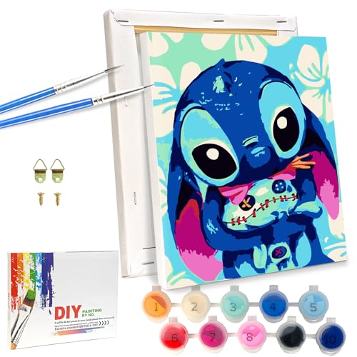 LAISU Malen Nach Zahlen mit Rahmen Leinwand Pinseln Acrylfarben für Kinder, Junior und Erwachsene Anfänger, 18x24cm Kleine Cartoon Painting Kit, DIY Gemälde Bastelset für Jungen Mädchen ab 6 Jahre LAISU Malen Nach Zahlen mit Rahmen Leinwand Pinseln Acrylfarben für Kinder, Junior und Erwachsene Anfänger, 18x24cm Kleine Cartoon Painting Kit, DIY Gemälde Bastelset für Jungen Mädchen ab 6 Jahre von LAISU