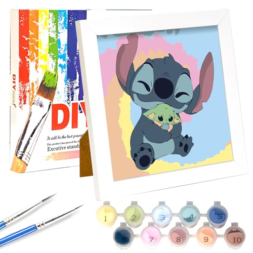 LAISU Malen Nach Zahlen mit Rahmen Leinwand Pinseln Acrylfarben für Kinder, Junior und Erwachsene Anfänger, 20x20cm Kleine DIY Cartoon Painting by Numbers Basteln Set für Jungen Mädchen ab 6 Jahre LAISU Malen Nach Zahlen mit Rahmen Leinwand Pinseln Acrylfarben für Kinder, Junior und Erwachsene Anfänger, 20x20cm Kleine DIY Cartoon Painting by Numbers Basteln Set für Jungen Mädchen ab 6 Jahre von LAISU