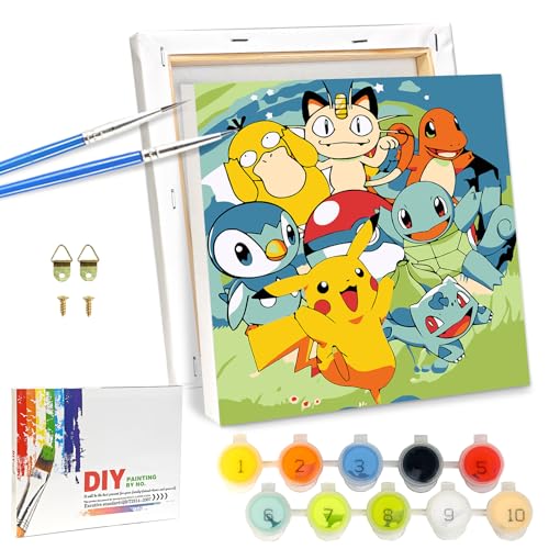 LAISU Malen Nach Zahlen mit Rahmen für Kinder Junior Erwachsene Anfänger, 20x20cm Klein Cartoon Anime Painting, DIY Gemälde Bastelset mit Leinwand Pinseln Acrylfarben für Jungen Mädchen ab 6 Jahre LAISU Malen Nach Zahlen mit Rahmen für Kinder Junior Erwachsene Anfänger, 20x20cm Klein Cartoon Anime Painting, DIY Gemälde Bastelset mit Leinwand Pinseln Acrylfarben für Jungen Mädchen ab 6 Jahre von LAISU