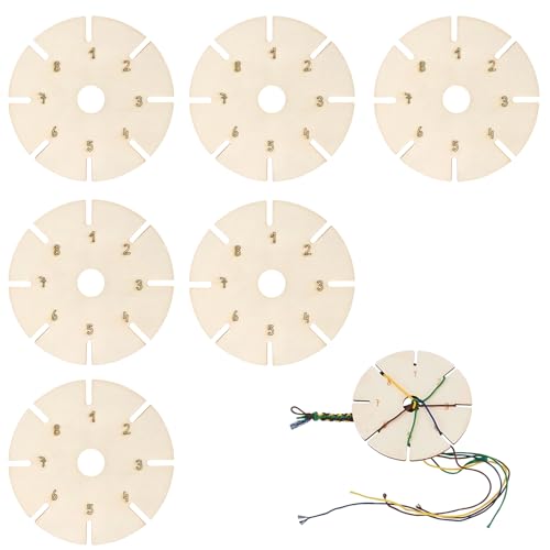 LAIVIYA 6 Stück knüpfstern aus Holz Kumihimo Flechtscheibe Knüpfstern für Armbänder Knüpfen Armband Strickscheibe Runde Seilflechter Aus Holz Für DIY Perlen Weben Geburtstag Festival Geschenke LAIVIYA 6 Stück knüpfstern aus Holz Kumihimo Flechtscheibe Knüpfstern für Armbänder Knüpfen Armband Strickscheibe Runde Seilflechter Aus Holz Für DIY Perlen Weben Geburtstag Festival Geschenke von LAIVIYA