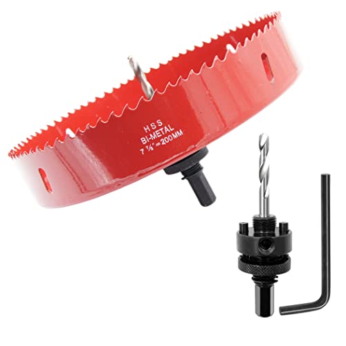Lochsäge 200mm, LAIWEI Schwerlast Dorn lochbohrer, 4341 Bohrer, Lochfräser zum Bohren von Löchern in Holz, Aluminium, PVC und anderen Materialien, Bohrwerkzeuge von Laiwei