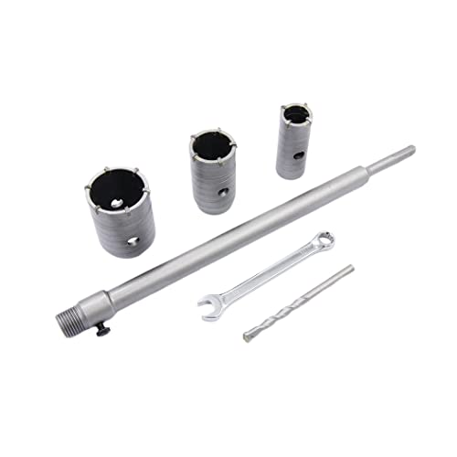 Betonbohrer-Set, 30mm, 40mm, 50mm Lochsäge, SDS-Bohrer und 350mm Adapter, Hartmetall-Hohlbohrer für Ziegel, Beton, Zementsteinwände (6Stk) von Laiwei