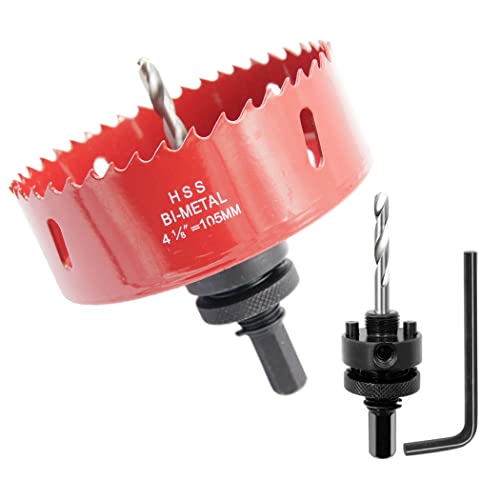 Lochsäge 105mm, LAIWEI Schwerlast Dorn lochbohrer, 4341 Bohrer, Lochfräser zum Bohren von Löchern in Holz, Aluminium, PVC und anderen Materialien, Bohrwerkzeuge von Laiwei