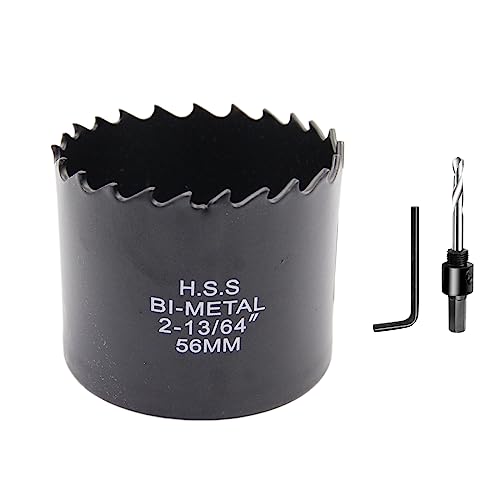 Lochsäge 56mm LAIWEI Bi-Metall Rundlochfräser HSS Kreissägekopf, 1,8 mm stark, Schnitttiefe bis 38mm, geeignet für Holz, Kunststoff, Gipskarton und Metallrohre von Laiwei