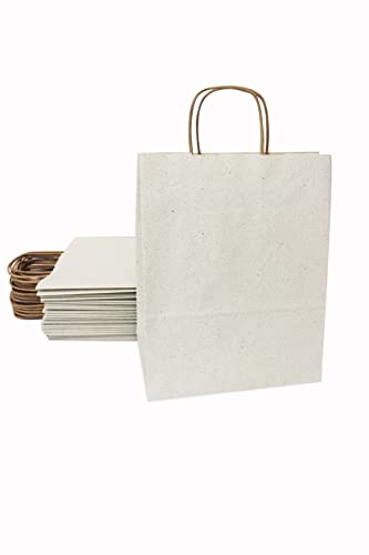 LAJ PAPER BAG co.® Papiertüten mit Henkel, Geschenktüten aus Graspapier, 250stk (32 x 12 x 41cm) von LAJ PAPER BAG co.