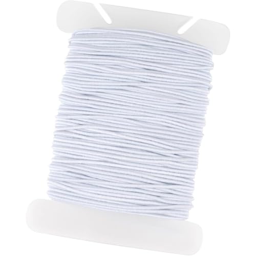 LAJUP 1 Stück Gummiband Für Armbänder, Gummischnur 1 Mm X 20 M, Gummikordel, Perlenschnur Elastische Faden Für DIY Handwerk Schmuckherstellung Halsketten(Weiß) von LAJUP