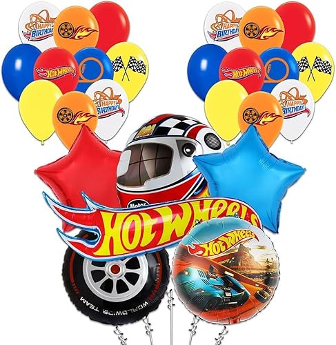 Auto Geburtstags Deko Junge,27pcs Car Foilballoons,Auto Party Deko Party Supplies,Luftballons Partyzubehör für Kindergeburtstag Babypartys Deko von LAKIND