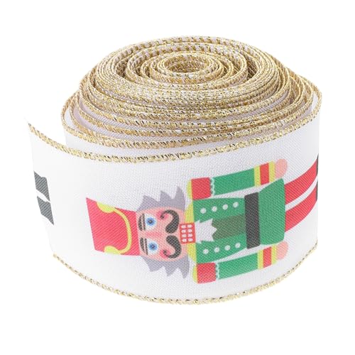 LALADEFIEE 1 Rolle Weihnachtsband Nussknacker Thema 10 Yard Dekorative Bänder Für Kränze Girlanden Handwerk von LALADEFIEE