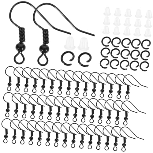 LALADEFIEE 1satz Ohrringhaken Schwarze Ohrring Zubehörteile Mit Federn Und Stoppers Für Schmuckherstellung Für Kreative Bastelprojekte Und Ohrring-designs LALADEFIEE 1satz Ohrringhaken Schwarze Ohrring Zubehörteile Mit Federn Und Stoppers Für Schmuckherstellung Für Kreative Bastelprojekte Und Ohrring-designs von LALADEFIEE