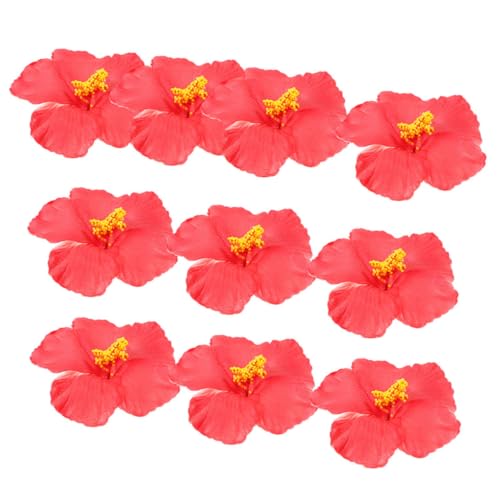 LALADEFIEE 20pcs Faux Hibiscus Blumen Für Hawaiianische Themenpartys Künstliche Tropische Blumen Für Sommer- Und Frühlingsdekorationen in Rot von LALADEFIEE