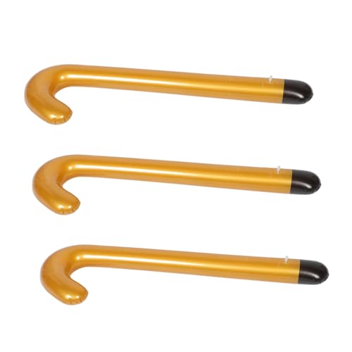 LALADEFIEE 3 Stück Aufblasbarer Gehstock mit Ergonomischem Griff für Mehr Stabilität und als Party Favor Cane und Old Man Costume Cane für Cosplay und Fasching von LALADEFIEE