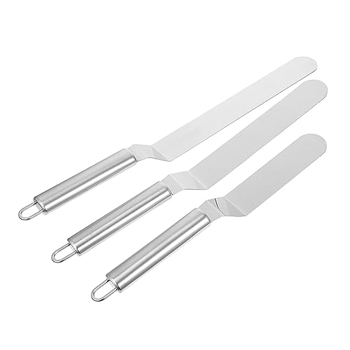 LALADEFIEE 3 Stück Teiliges Küchenutensilien für Kuchen und Desserts Spatel für Tortendekoration Glattstreichen von Creme Silber LALADEFIEE 3 Stück Teiliges Küchenutensilien für Kuchen und Desserts Spatel für Tortendekoration Glattstreichen von Creme Silber von LALADEFIEE