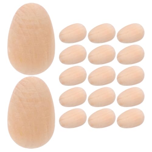 LALADEFIEE 40 Stück Holzeier Zum Bemalen Unfertige Holzostereier Leer Bastelmaterial Für Kinder Holzspielzeug Für Ostereierdeko von LALADEFIEE