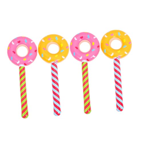 LALADEFIEE 4pcs Kinder Aufblasbare Donutballons Pvc Donut Lollipop Sticks Party Dekorationen Für Geburtstagsfeiern Candyland Themes Aktivitäten von LALADEFIEE