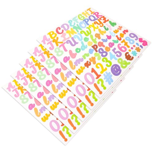LALADEFIEE 5Stücke Alphabet und Zahlenaufkleber Selbstklebende Sticker Bunten Farben für Scrapbooking DIY Projekte Kennzeichnung von Objekten Vielseitig Einsetzbar von LALADEFIEE