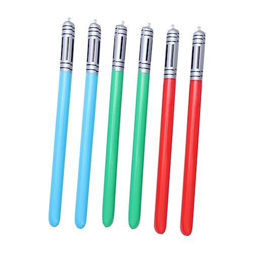 LALADEFIEE Aufblasbare Lichtschwerter aus PVC für Jungen und Mädchen 6-teiliges Jumbo-Schwerter-Spielzeugset federnd und unterhaltsam für Partys von LALADEFIEE