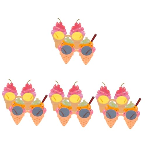 LALADEFIEE 8 Stck. Teiliges Eiscreme Partybrillen Bunte Hawaii Sonnenbrillen als Foto Requisiten Leichtes Tragbares Party Zubehör für Tanz und Luau Partys Auffällige Sommer Accessoires von LALADEFIEE
