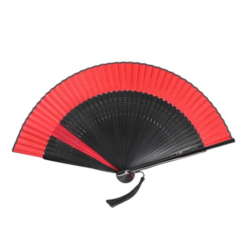 LALADEFIEE Antiquitäten Tanz Fächer Langlebig Schwarzer S-form Fächer mit Hohlem Design als Geschenk und Dekoration für Freunde Familie Bühne von LALADEFIEE
