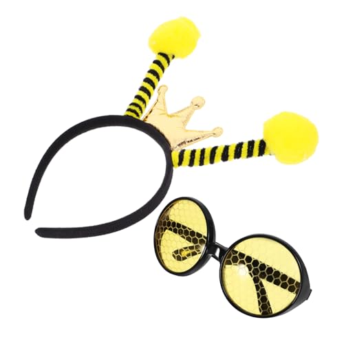 LALADEFIEE Bienen-stirnband-brillenset Cartoon-set Brille Für Kostümparty Bienen-partyzubehör Kopfdekoration Für Karneval Weihnachten Ostern LALADEFIEE Bienen-stirnband-brillenset Cartoon-set Brille Für Kostümparty Bienen-partyzubehör Kopfdekoration Für Karneval Weihnachten Ostern von LALADEFIEE